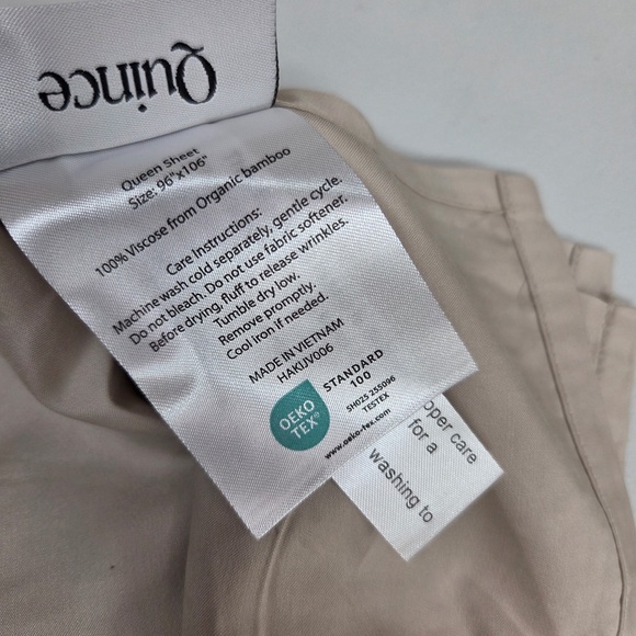 QUINCE Bamboo Flat Sheet Set (Flat & PCs) Sand 2977 - Picture 8 of 9
